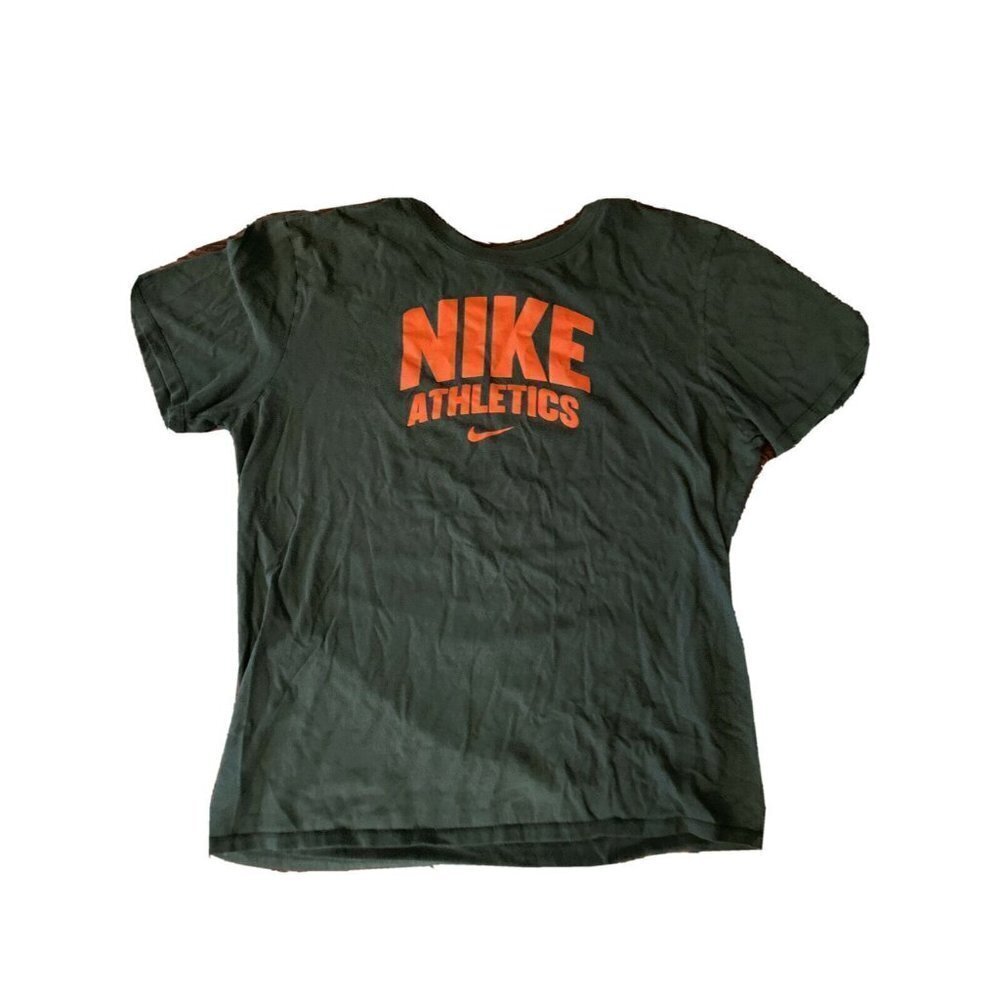 Nike‎ T-Shirt Green Nike Athletics Graphic Tee Athletic Cut Large Short Sleeve